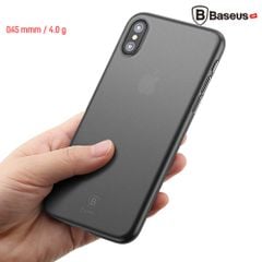 Ốp lưng Siêu mỏng, Chống bám vân tay Baseus Wing Case LV167 cho iPhone X ( 0.45mm Ultra Thin Hard Plastic Wing Case)