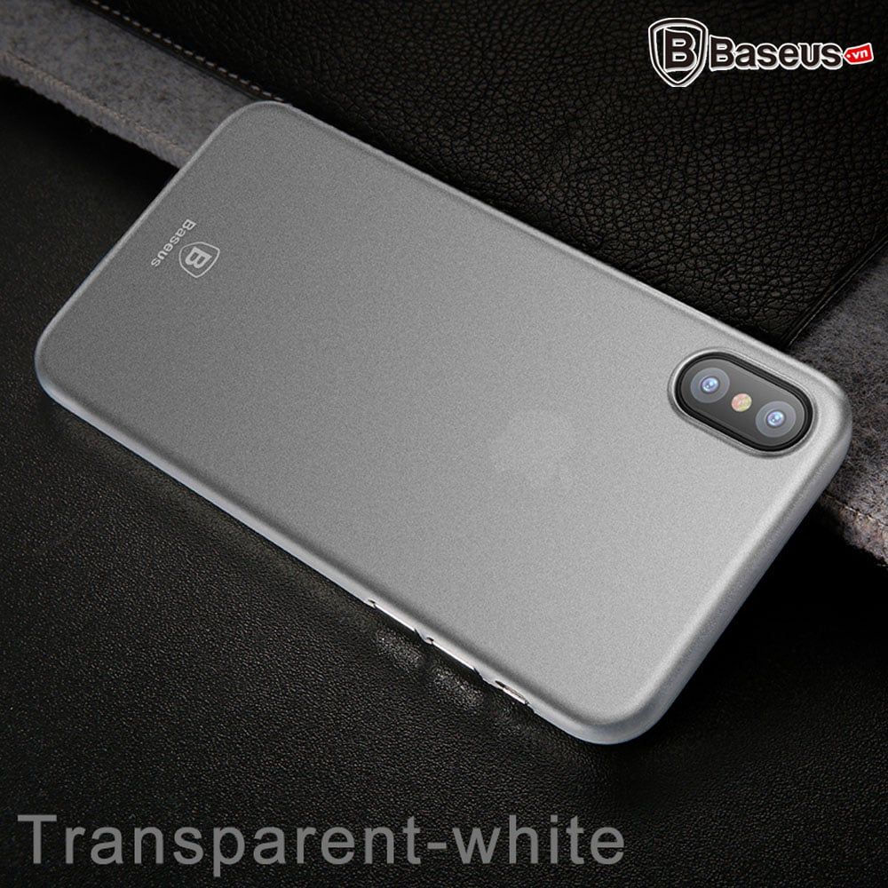Ốp lưng Siêu mỏng, Chống bám vân tay Baseus Wing Case LV167 cho iPhone X ( 0.45mm Ultra Thin Hard Plastic Wing Case)