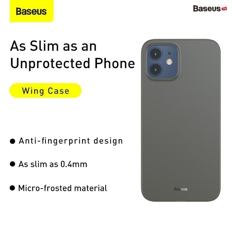 Ốp lưng siêu mỏng chống bám vân tay dùng cho iPhone 12 Series Baseus Wing Case (0.45mm Ultra Thin, Anti Oil/Finger Print, Hard Plastic)