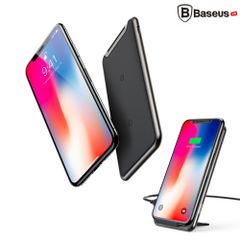 Đế sạc nhanh không dây Baseus 3 Coils Wireless Quick Charge cho iPhone 8/ iPX/ XR/ XS/XS Max/ Samsung S8/ S9/ Note 8/9 (10W, Qi Wireless Quick Charge)