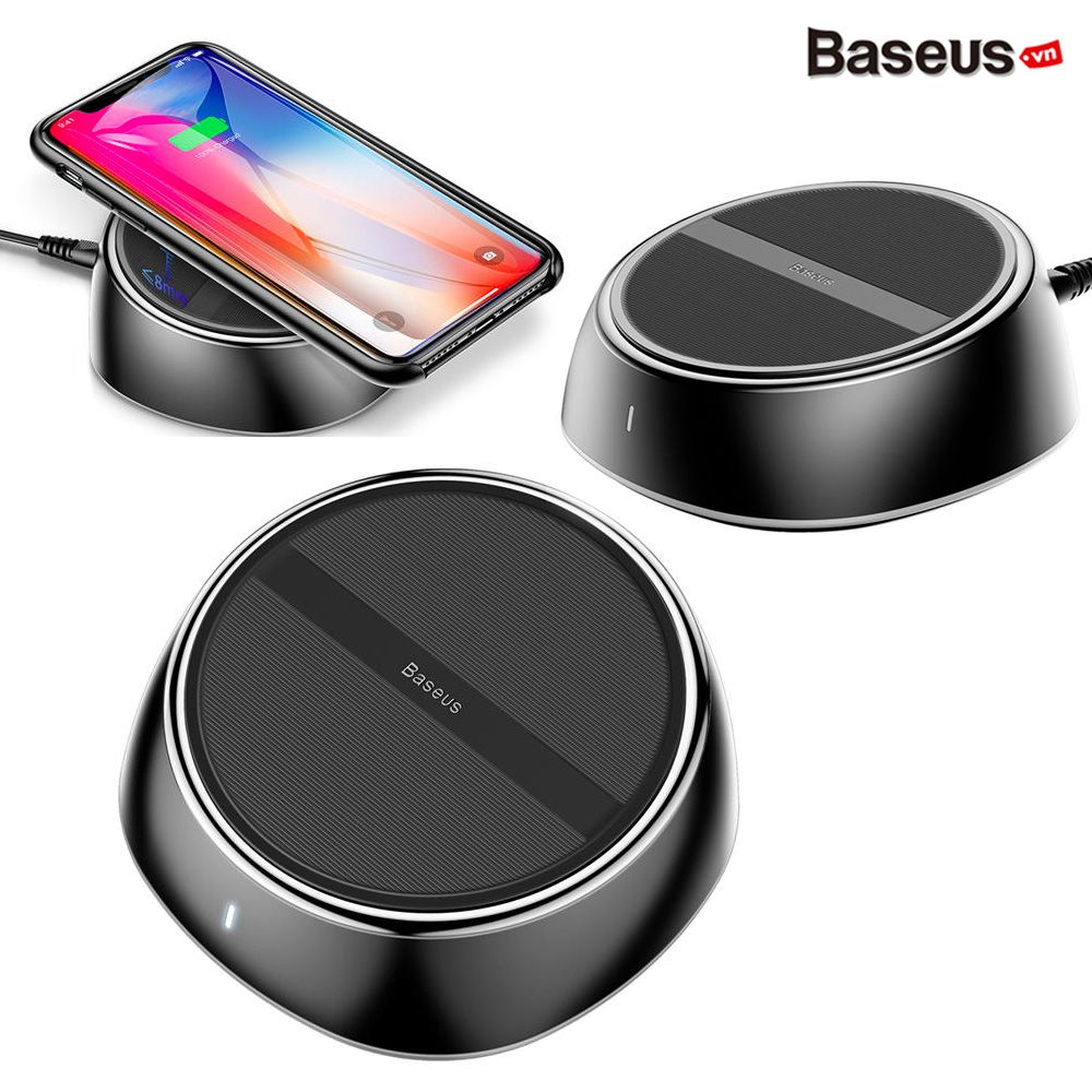 Đế sạc nhanh không dây Baseus Wireless Charger LV313 tích hợp 3 cổng sạc USB 3.4A cho iPhone/ Samsung/Xiaomi (10W,Qi Wireless Quick Charger with 3 USB Ports 3.4A)