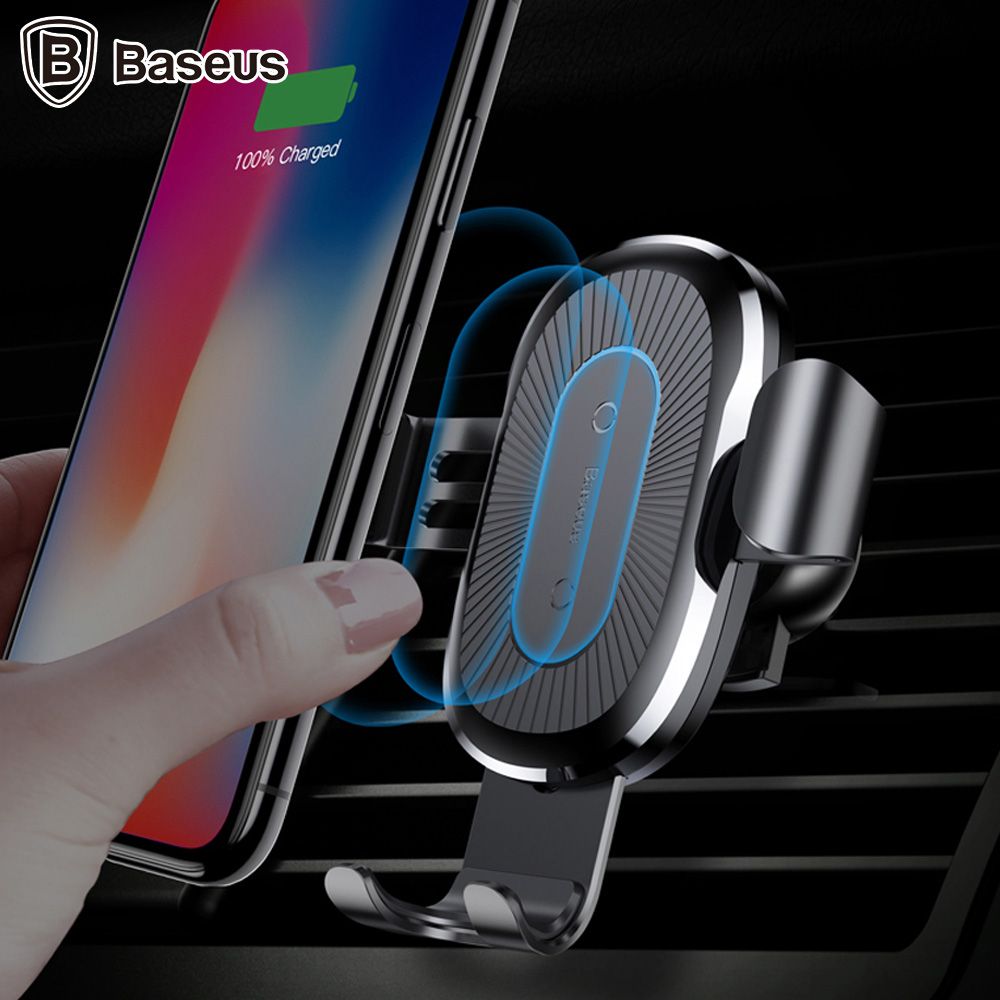 Bộ đế giữ điện thoại khóa tự động tích hợp sạc không dây dùng cho xe hơi Baseus LV117 (Wireless Charger Gravity Car Mount)
