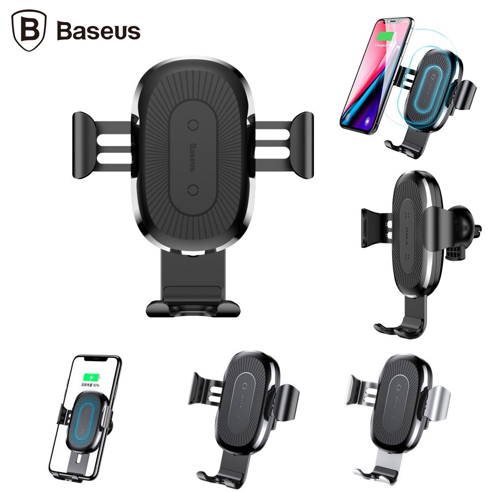 Bộ đế giữ điện thoại khóa tự động tích hợp sạc không dây dùng cho xe hơi Baseus LV117 (Wireless Charger Gravity Car Mount)
