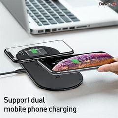 Bộ sạc không dây Baseus Smart 3 in 1 Wireless Charger For Phone, Apple Watch, Airpods (18W Max, Wireless Quick Charger)