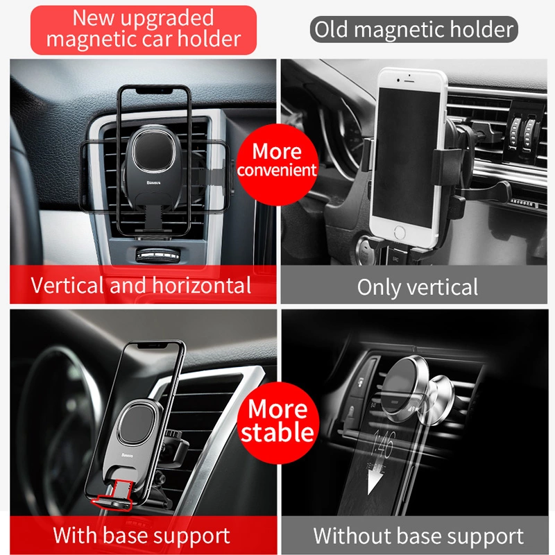 Bộ đế giữ điện thoại nam châm Baseus Magnetic Holder LV362 dùng cho xe hơi ( Xiaochun Magnetic Gravity Air Vent Mount)