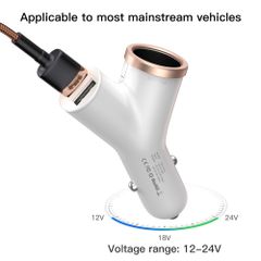 Bộ tẩu sạc mở rộng 3 trong 1 dùng cho xe hơi Baseus Y Type Dual USB (40W, 3.4A Fast Charge, Intelligent Car charger)