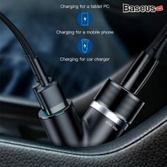 Bộ tẩu sạc mở rộng 3 trong 1 dùng cho xe hơi Baseus Y Type Dual USB (40W, 3.4A Fast Charge, Intelligent Car charger)