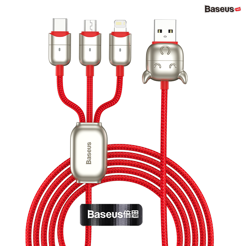 Cáp sạc đa năng bản đặc biệt Baseus Year of the Ox One-for-three Data Cable USB For M+L+C (3.5A, 1.2m)