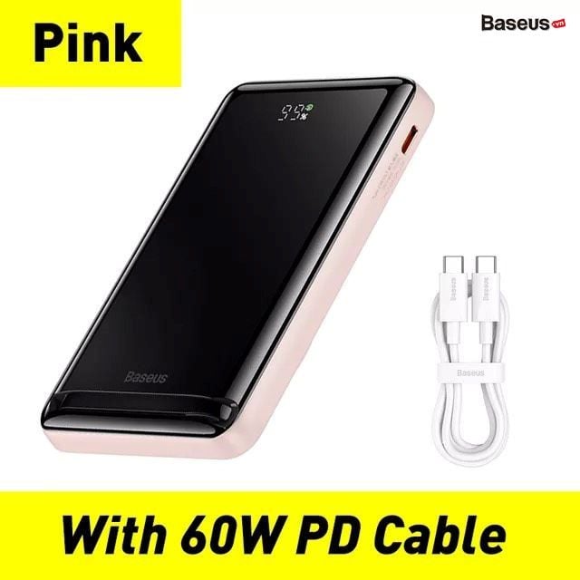 Pin Sạc Dự Phòng Không Dây Baseus Magnetic Bracket Wireless Fast Charge Power Bank 10000mAh 20W (Kèm cáp C to C 60W, Phiên Bản Quốc Tế)