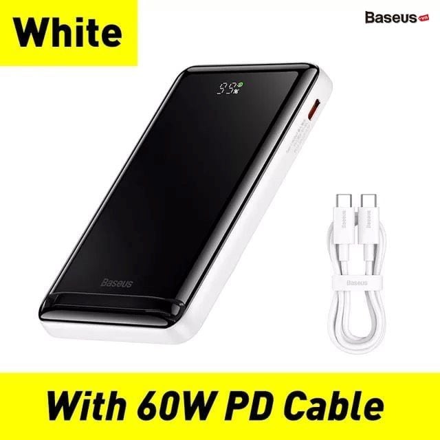 Pin Sạc Dự Phòng Không Dây Baseus Magnetic Bracket Wireless Fast Charge Power Bank 10000mAh 20W (Kèm cáp C to C 60W, Phiên Bản Quốc Tế)