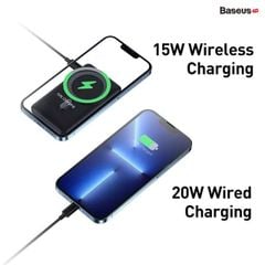 Pin Sạc Dự Phòng Không Dây Baseus Magnetic Bracket Wireless Fast Charge Power Bank 10000mAh 20W (Kèm cáp C to C 60W, Phiên Bản Quốc Tế)