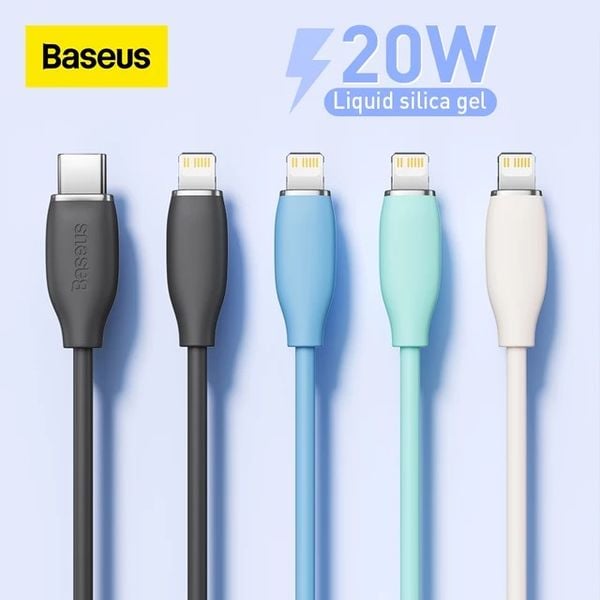 Cáp sạc nhanh C to Lightning 20W cho iPhone 12/13 Baseus Jelly Liquid Silica Gel Fast Charging Data Cable