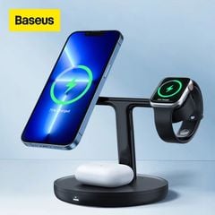 Đế Sạc Không Dây Từ Tính Thông Minh Baseus Swan 3-in-1 Wireless Magnetic Charging Bracket 20W Universal version(IPhone + Apple Watch + Airpods)