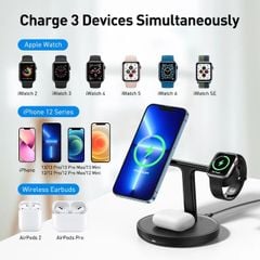 Đế Sạc Không Dây Từ Tính Thông Minh Baseus Swan 3-in-1 Wireless Magnetic Charging Bracket 20W Universal version(IPhone + Apple Watch + Airpods)