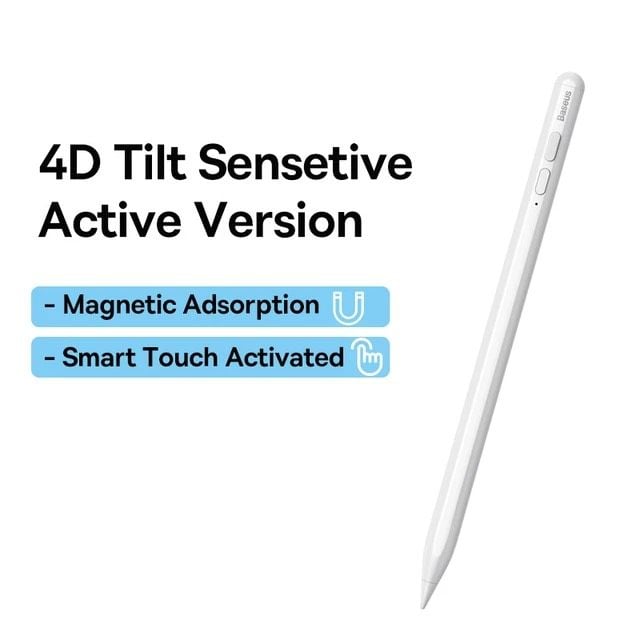 Bút cảm ứng Baseus Smooth Writing Capacitive Stylus dùng cho iPad Pro/Smartphone/Tablet Android (Active + Passive Version, Magnetic Adsorption, Tilt & Strength sensitive)