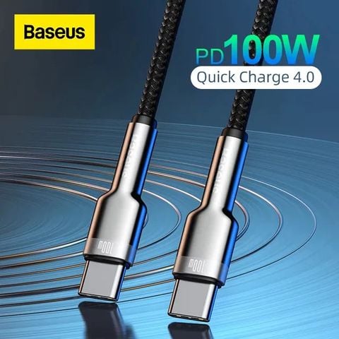 Cáp sạc siêu nhanh 100W Baseus Cafule Series Metal Data Cable Type-C to Type-C (100W)