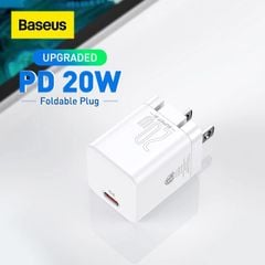 Củ sạc nhanh nhỏ gọn Baseus Super Si Pro Quick Charger 1C 20W (PD/QC/PPS/SCP/FCP Multi Quick Charge Protocol, Type C  Smart Protect Charger)