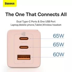 Sạc nhanh Baseus GaN5 Pro 65W – 2 cổng Type-C + 1 USB, hỗ trợ PD3.0, PPS, QC4.0, SCP, FCP, công nghệ GaN nâng cấp mới