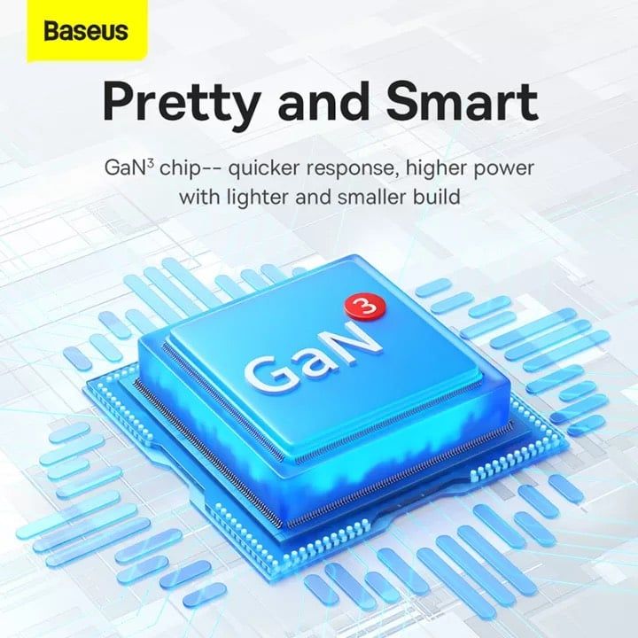 Sạc nhanh Baseus GaN5 Pro 65W – 2 cổng Type-C + 1 USB, hỗ trợ PD3.0, PPS, QC4.0, SCP, FCP, công nghệ GaN nâng cấp mới