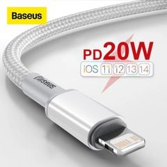 Cáp sạc nhanh C to Lightning 20W cho iPhone 12 Series Baseus High Density Braided (20W, Type-C to iP, Fast Charging Data Cable)