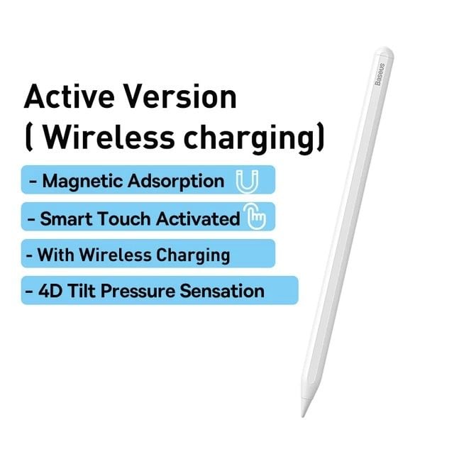 Bút Cảm Ứng Baseus Pencil 2 Smooth Writing Wireless Charging Stylus Dùng Cho iPad (Magnetic Palm rejection 4D)