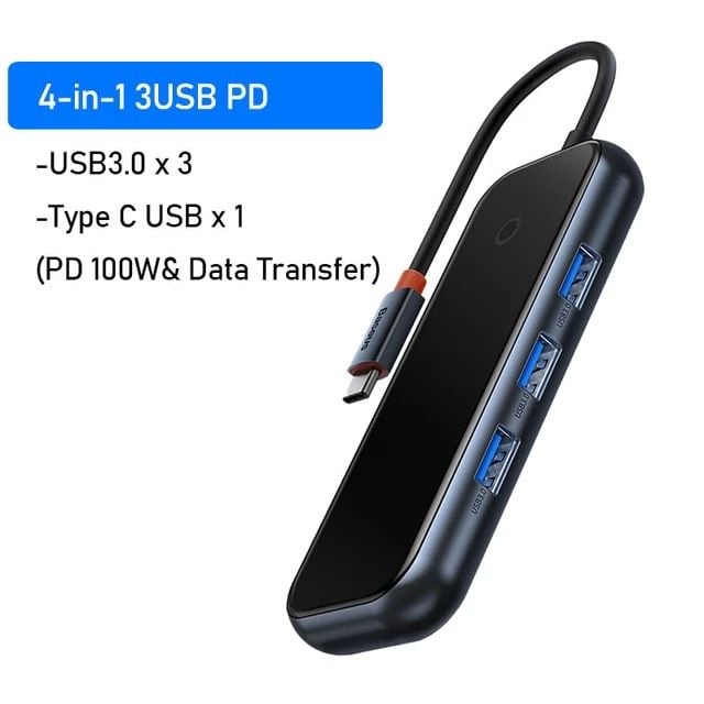 Hub Baseus AcmeJoy – Mở rộng đa cổng: HDMI 4K, RJ45, USB 3.0, SD/TF, PD, jack 3.5mm, dùng cho Macbook/iPad/laptop
