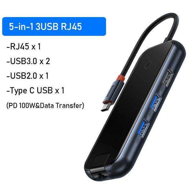 Hub Baseus AcmeJoy – Mở rộng đa cổng: HDMI 4K, RJ45, USB 3.0, SD/TF, PD, jack 3.5mm, dùng cho Macbook/iPad/laptop
