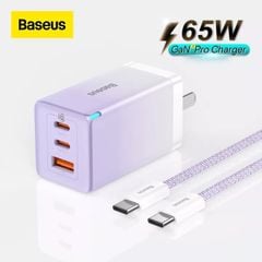 Sạc nhanh Baseus GaN5 Pro 65W – 2 cổng Type-C + 1 USB, hỗ trợ PD3.0, PPS, QC4.0, SCP, FCP, công nghệ GaN nâng cấp mới