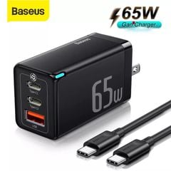 Sạc nhanh Baseus GaN5 Pro 65W – 2 cổng Type-C + 1 USB, hỗ trợ PD3.0, PPS, QC4.0, SCP, FCP, công nghệ GaN nâng cấp mới