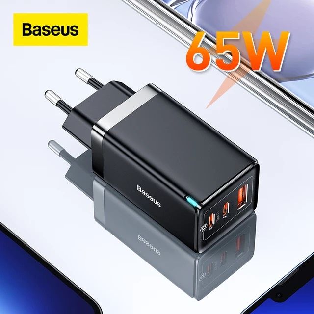 Bộ Sạc Nhanh kèm Cáp C to C Baseus GaN5 Pro Quick Charger 65W (Combo Củ kèm Cáp sạc 100W, Type C*2 + USB, PD3.0/PPS/QC4.0/SCP/FCP Multi Quick Charge Protocol)