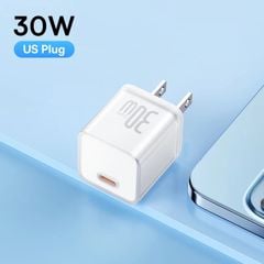 Củ Sạc Nhanh Baseus GaN5S Fast Charger 1C 30W Cho iPhone 15 14 13 Pro Max (Nhỏ gọn, sạc nhanh PD/Quick Charge)