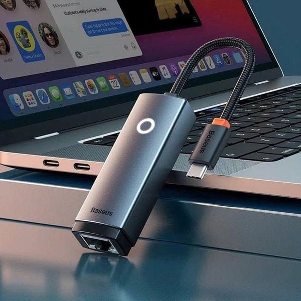 Hub Chuyển Đổi Kết Nối Baseus Lite Series Ethernet Adapter Type C to RJ45 LAN Port (100Mbps/1000Mbps)
