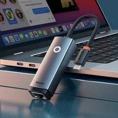 Hub Chuyển Đổi Kết Nối Baseus Lite Series Ethernet Adapter Type C to RJ45 LAN Port (100Mbps/1000Mbps)