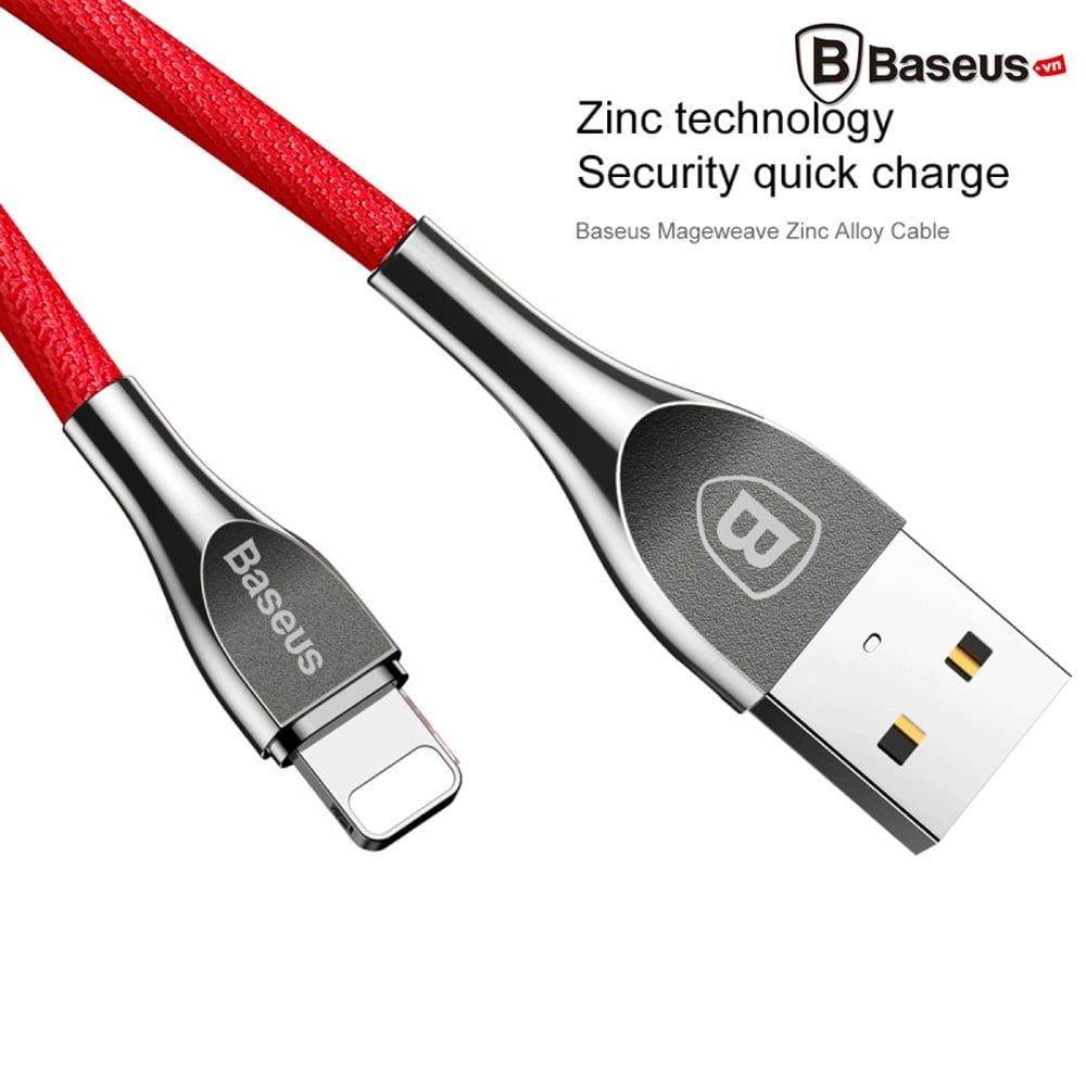 Cáp sạc nhanh, siêu bền Lightning Baseus Zinc Alloy Metal LV157 cho iPhone 6/ 7/ 8/ iPhone X (Zinc Security Quick Charge )