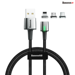 Bộ cáp từ 3 đầu Baseus Zinc Magnetic Series 2 Cable Kit（Lightning/ Type C/ Micro Magnetic Connetor + USB Cable）