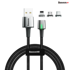 Bộ cáp từ 3 đầu Baseus Zinc Magnetic Series 2 Cable Kit（Lightning/ Type C/ Micro Magnetic Connetor + USB Cable）