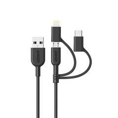 Cáp Anker Powerline II 0.9M 3 in 1 - A8436 (Lightning-Type C-Micro USB)