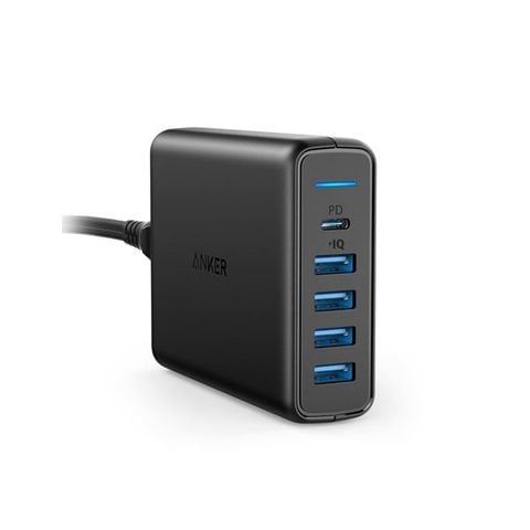 Sạc Anker 5 Cổng 60w, USB-C with Power delivery [PowerPort Speed 5]