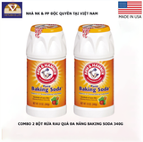  Combo 2 chai : Muối Nổi Rửa Rau Quả Arm&Hammer Baking Soda Tinh Khiết 340g 