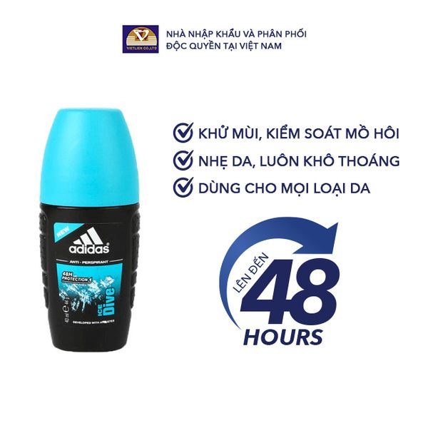  Lăn Khử Mùi Nam Ngăn Mồ Hôi Adidas Ice Dive 40ml 