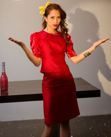 Áo peplum đỏ áo thắt eo áo kiểu đẹp sang trọng áo hàng hiệu nữ | Thời trang thiết kế Hity