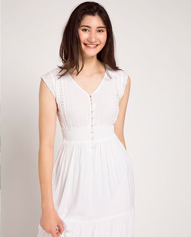 Đầm maxi trắng đầm đi biển trắng đầm dài trắng đầm cotton trắng cao cấp | Thời trang thiết kế Hity