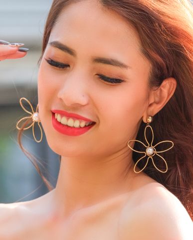 Bông tai ngọc trai hoa tai khuyên tai thủ công handmade trang sức đẹp phụ kiện thời trang cao cấp thời trang thiết kế nguyên bản Hity