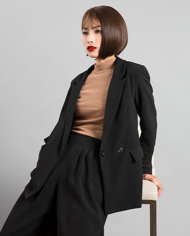 Áo khoác áo blazer oversized áo vest nữ đen áo blazer cao cấp | Thời trang thiết kế Hity
