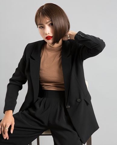 Áo khoác áo blazer oversized áo vest nữ đen áo blazer cao cấp | Thời trang thiết kế Hity