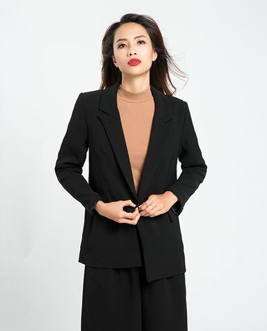 Áo khoác áo blazer oversized áo vest nữ đen áo blazer cao cấp | Thời trang thiết kế Hity