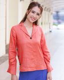  Áo Cổ Ve Linen Celosia TOP148 