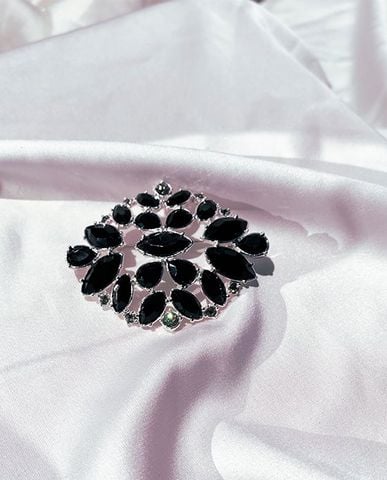 Cài áo vest unisex trâm cài áo pha lê đen phụ kiện thời trang cao cấp | Thời trang thiết kế Hity
