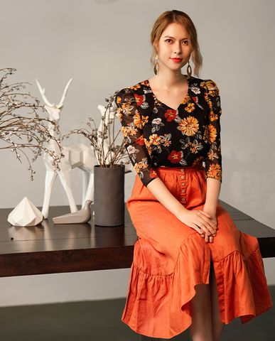 Áo hoa đẹp áo vải voan chiffon in hoa áo kiểu nữ dễ thương | Thời trang thiết kế Hity