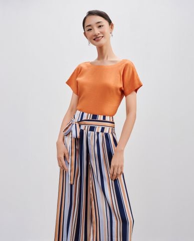 Áo cổ tròn tay liền linen apricot crush Thời trang thiết kế nguyên bản Hity